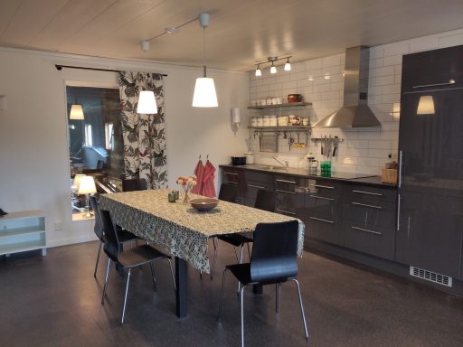 Offene Küche und Esstisch